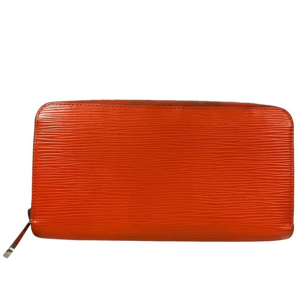 Louis Vuitton Long Wallet Epi Zippy Orange Women's Men's Leather